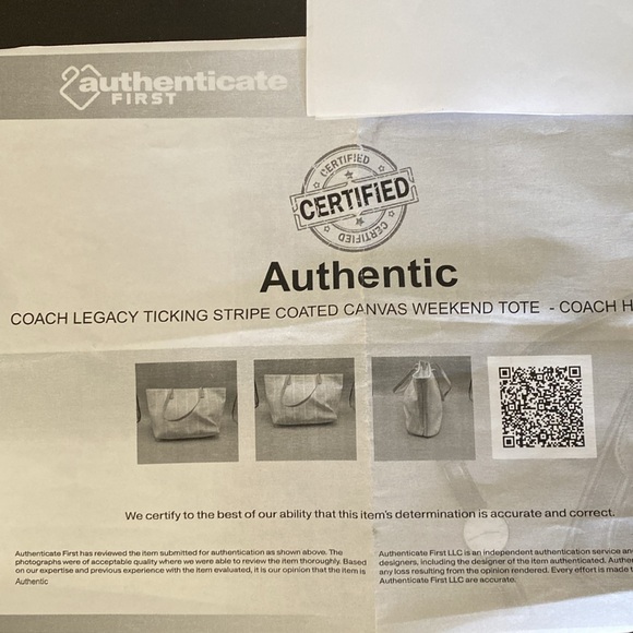 Coach Legacy Ticking Stripe Coated Canvas Weekend Tote - Picture 13 of 13